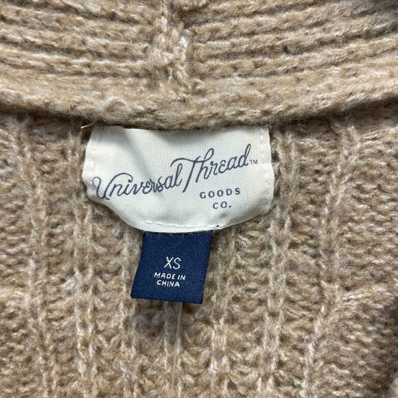 Universal Thread Women's Cozy Knit Cable Stitch Cardigan Brown Size XS - Picture 5 of 6